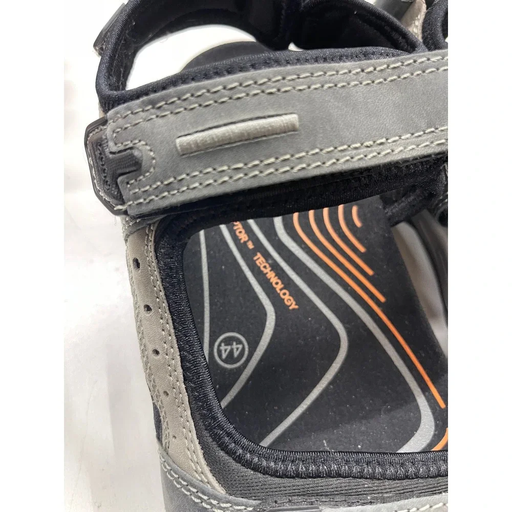 ECCO Yucatan Mens Grey Black Outdoor Hiking Sandals Receptor Technology Size 44